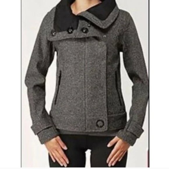 Lululemon Audrey Brown Tweed-Look Jacket w/ Fleece Lining - Picture 1 of 14